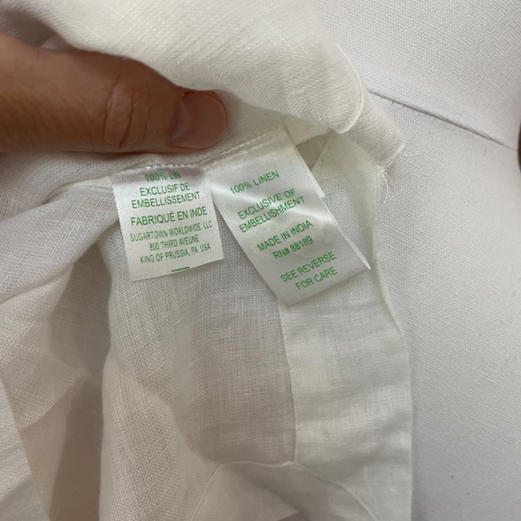 LILLY PULITZER White Linen Tunic NWT - size M - Picture 8 of 9